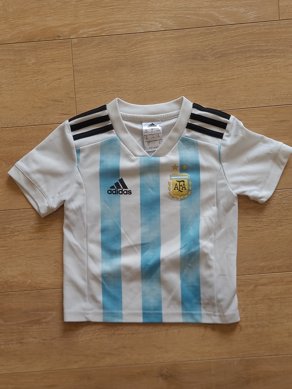 2017 Adidas Kids Argentina Soccer Jersey - White & Light Blue